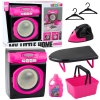 Set of household appliances Interactive washing machine Sounds Accessories Black and Pink Set of household appliances Interactive washing machine Sounds Accessories Black and Pink