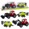 Set of Tractor with Loader and Agricultural Baler Red Set of Tractor with Loader and Agricultural Baler Red