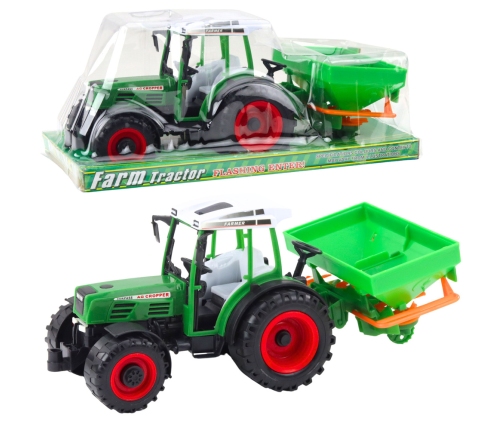 Tractor Agricultural Vehicle Farmer With Seeder Green