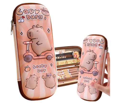Pencil Case School Kit Capybara On A Scooter 23cm