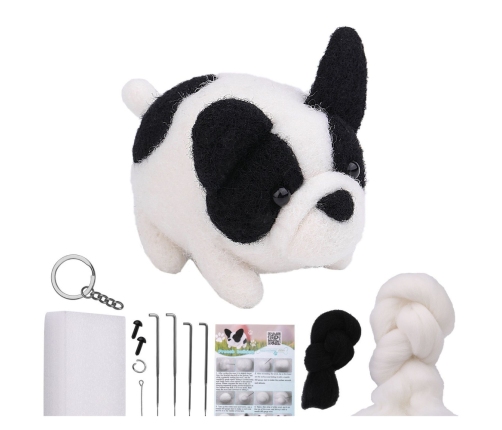 DIY Felting Kit - Brown and White Kitten