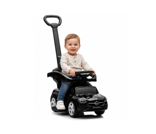 Машина каталка с ручкой Mercedes 3in1 Black