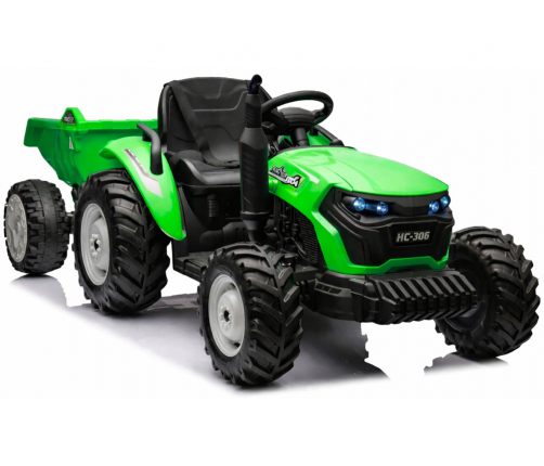 Bērnu elektriskais traktors ar piekabi HC-306 Light Green
