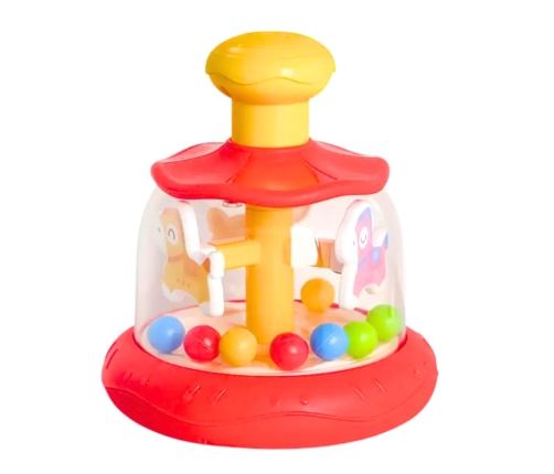 Interactive Spinning Top Carousel with Balls for Toddlers Red