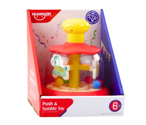 Interactive Spinning Top Carousel with Balls for Toddlers Red