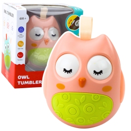 Owl Wańka-Wstań For Babies Bells Sound Pink