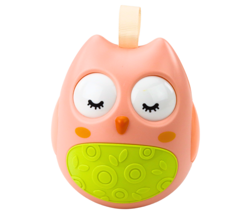 Owl Wańka-Wstań For Babies Bells Sound Pink