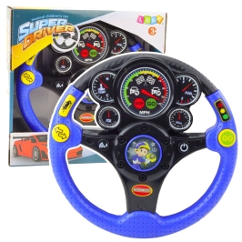 Interactive Steering Wheel For Kids Lights Sounds Vibrations Blue Interactive Steering Wheel For Kids Lights Sounds Vibrations Blue