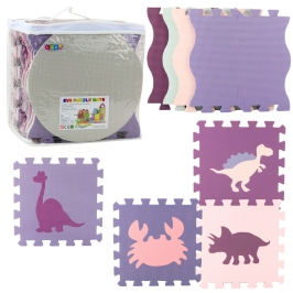 Soft Puzzle Mat Educational Playpen EVA Foam Pink Purple 25pcs