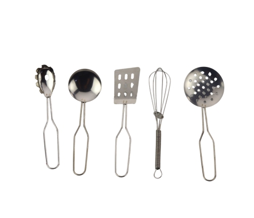 Set of kitchen utensils in a backpack - metal pots and spoons, 12 pieces.