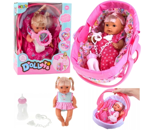 Baby Doll in Carrier Bottle Pacifier Talks Babbles Wee