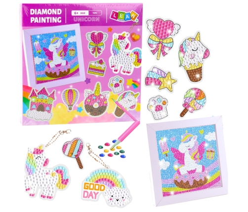 Creative Set Diamond Mosaic Keychains Unicorns Colorful