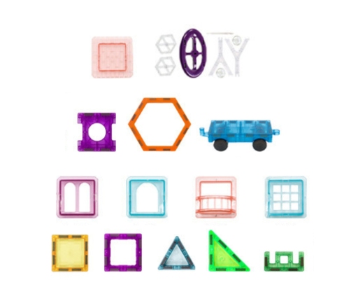 Set of Magnetic Building Blocks, Educational, Colorful, 70 pcs