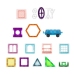 Set of Magnetic Building Blocks, Educational, Colorful, 70 pcs