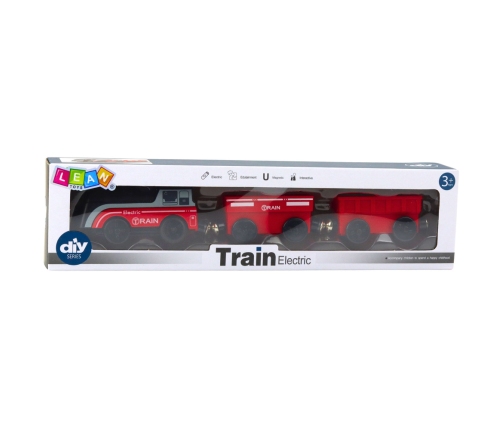 Mini Electric Magnet Train Locomotive 2 Wagons Red