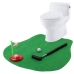 Toilet Golf Skill Game Set Mat Bat Balls Door Hanger