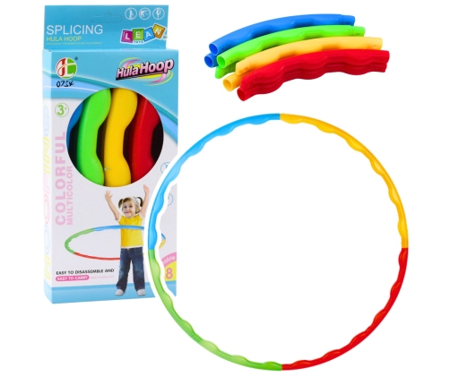 Hula-hoops with studs, foldable, colorful, 8 pieces, 60 cm