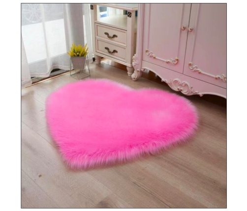Plush Anti-slip Carpet Heart Pink 40x50