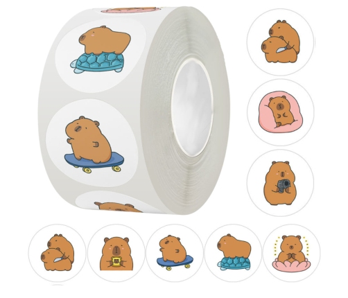 Capybara Stickers Tape Various Patterns 2.5cm 500pcs