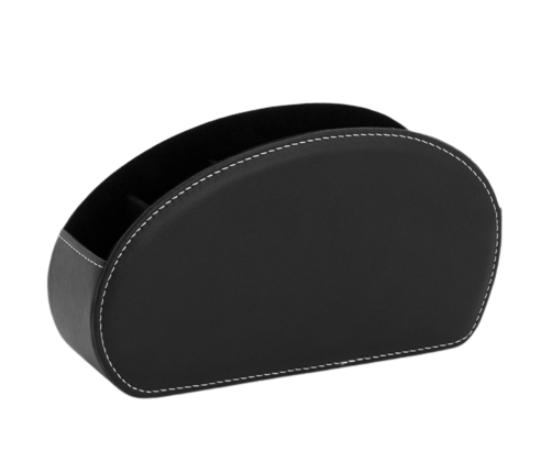 Remote Control Organizer Box 5 Compartments Black Eco-Leather