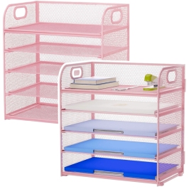 Metal Pink Office Supplies Organizer Container