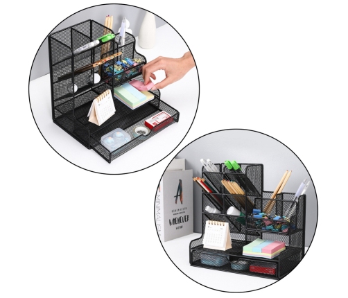 Office Supplies Organizer Container Metal Black