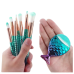 Mermaid Tail Makeup Brush Set 11pcs Rainbow