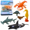 Set of Sea Animals Figurines: Shark, Hammerhead, Killer Whale, Horse, Lobster, Turtle, 6pcs Set of Sea Animals Figurines: Shark, Hammerhead, Killer Whale, Horse, Lobster, Turtle, 6pcs
