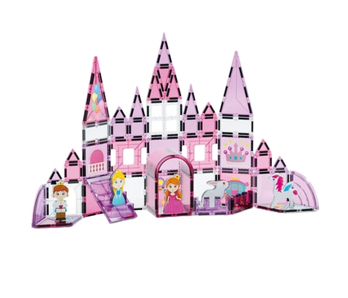 Magnetic Windows Blocks for Girls Pink 50 pcs.
