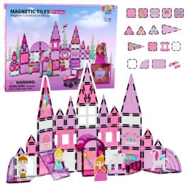 Magnetic Windows Blocks for Girls Pink 58 pcs.