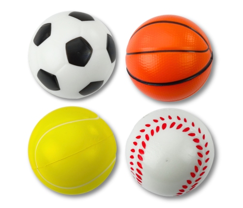 Set of Foam Sports Balls for Bouncing and Throwing 6cm 4 pcs.