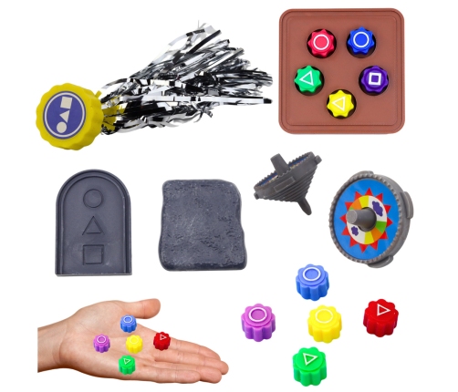 Set of 4 Squid Game Traditional Korean Games Dice Spinning Top