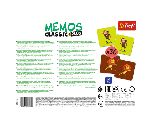 Memos Classic and Plus Game, Movement and Sound - Animals Trefl 02271