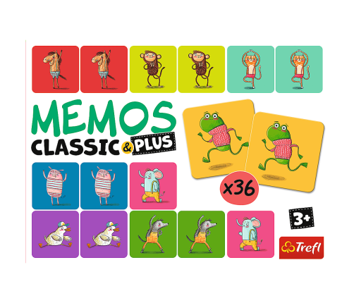 Memos Classic and Plus Game, Movement and Sound - Animals Trefl 02271