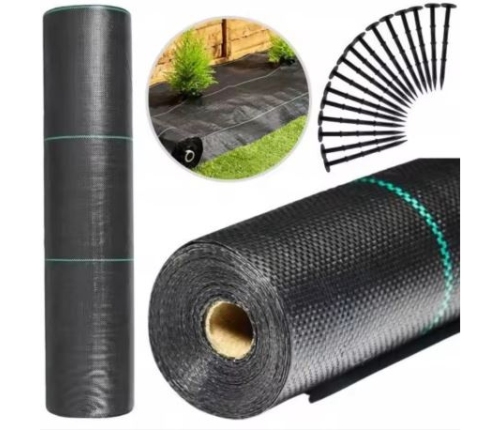 Black Agrotextile 160 cm x 50 m UV 90 g Anti-weed Agrotextile + Anchors