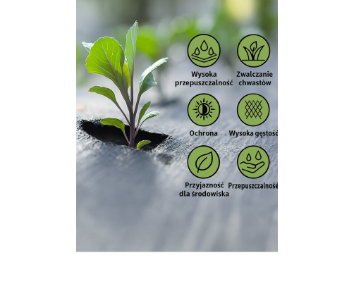 Black agrotextile 1.1x50m UV 135g anti-weed agrotextile + anchors