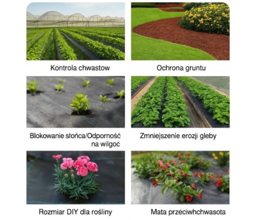 Black agrotextile 1.1x100m UV 135g anti-weed agrotextile + anchors