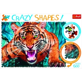 Puzzle Crazy Shapes 600 pcs. Eye to eye with a tiger Trefl 11110 Puzzle Crazy Shapes 600 pcs. Eye to eye with a tiger Trefl 11110