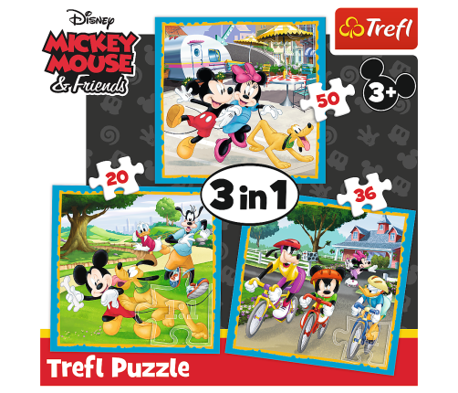 Puzzle - "3in1" - Mickey Mouse with friends Trefl 34846