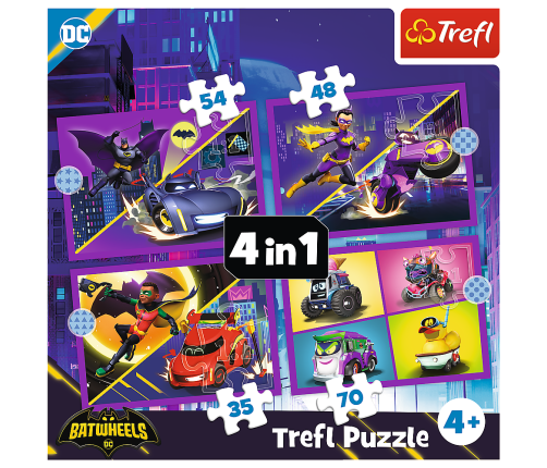 Puzzle - 4in1 - Meet Batwheels - Warner Batwheels 34658