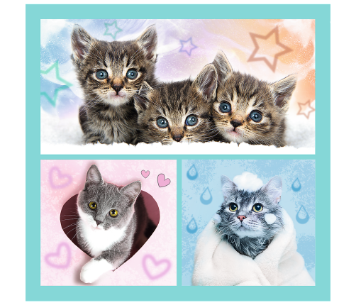 Puzzle - "3 in 1" - Cute animals Trefl 34862