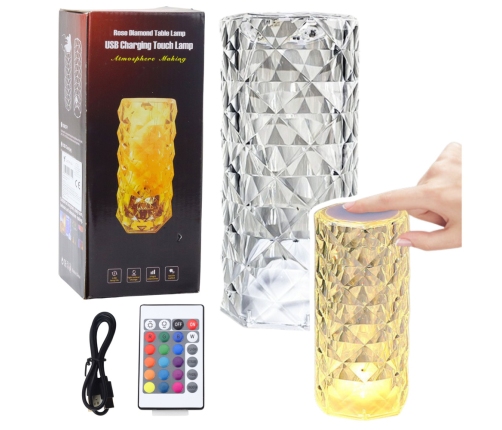 Crystal LED Night Lamp 16 Colors Touch Remote Control