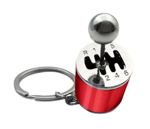 Metal Keychain Moving Gearbox Red