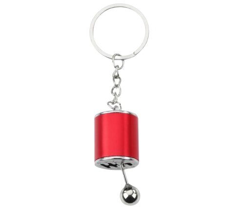 Metal Keychain Moving Gearbox Red