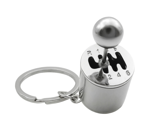 Metal Keychain Movable Gearbox Silver
