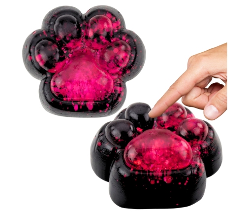 Squishy Cat Paw Anti-Stress Sensory Squishy Black Pink Glitter