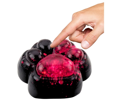Squishy Cat Paw Anti-Stress Sensory Squishy Black Pink Glitter