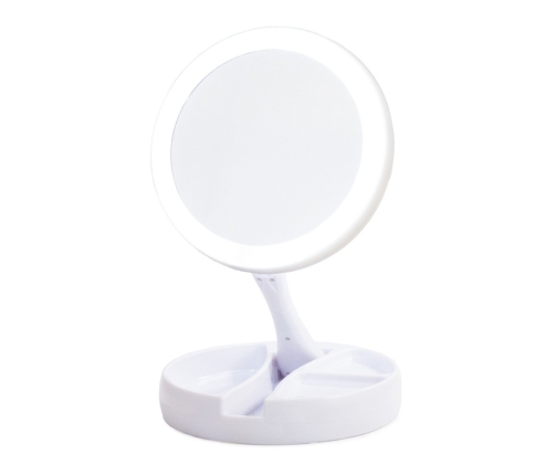 LED Illuminated Mirror 10x Magnification Adjustable Stand White