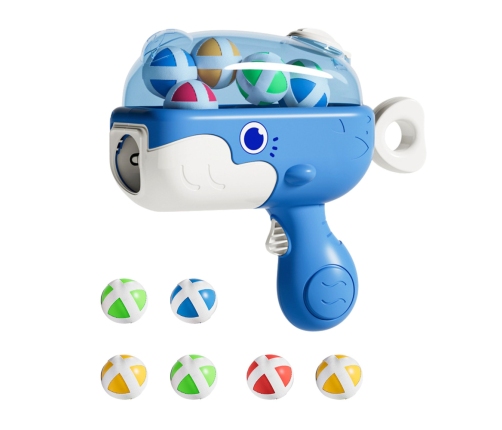 Velcro Ball Gun with Fabric Target Whale Blue