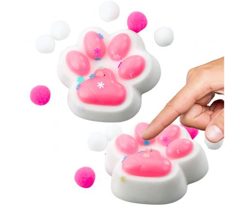 Cat Paw Anti-Stress Sensory Squishy White-Pink